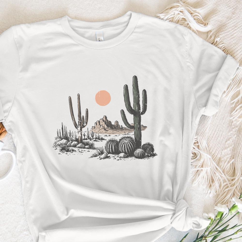 Desert Sunset Cactus PNG, Western Design Download - 300 DPI Design for