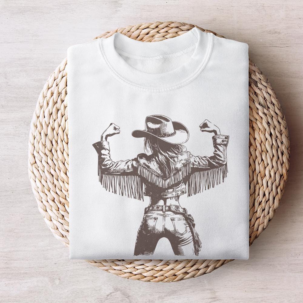Cowgirl PNG, Vintage Style PNG - 300 DPI Design for T-Shirt