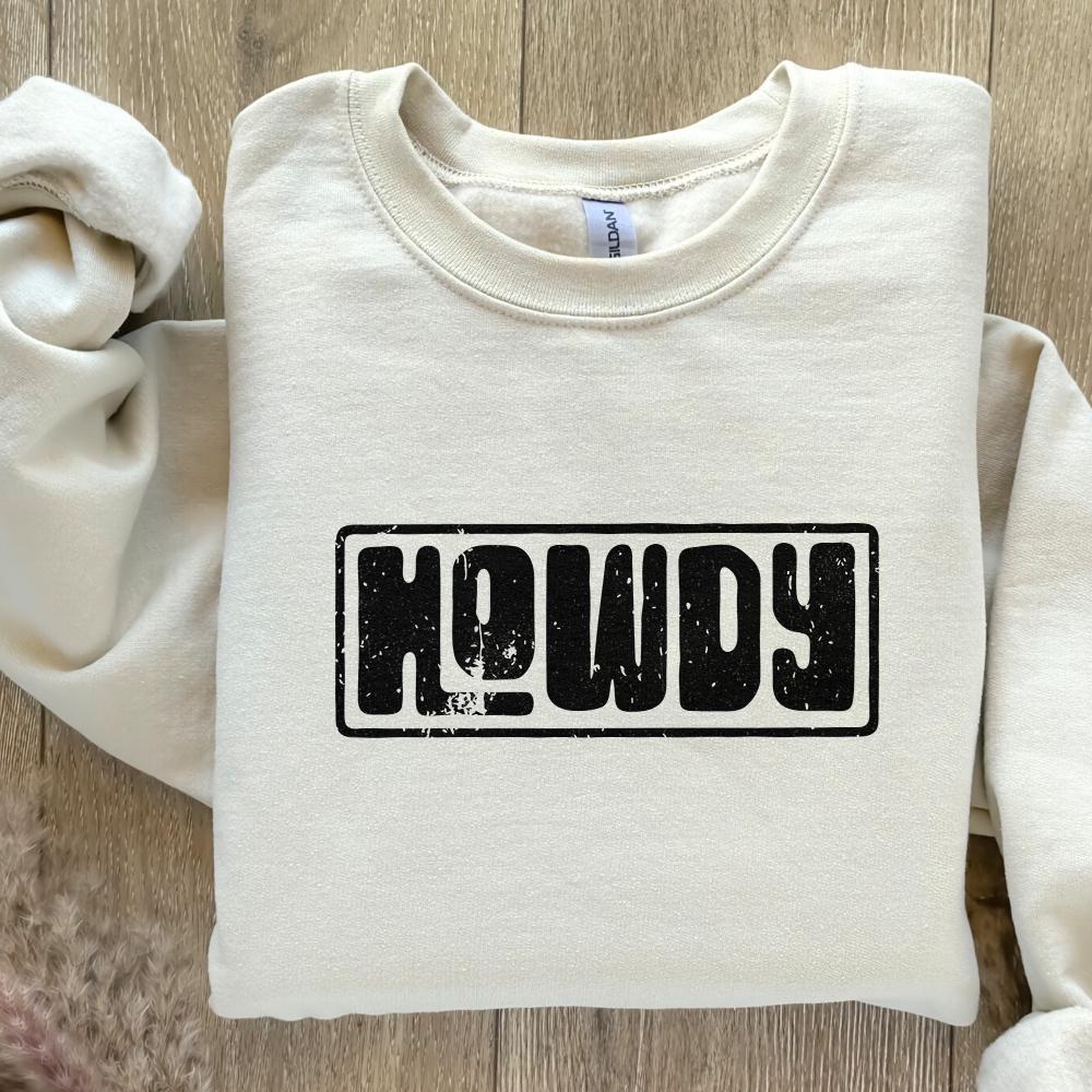 Howdy Typography PNG, Vintage Western Greeting - 300 DPI Design for T-Shirt