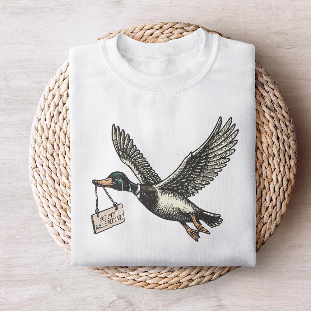 Valentine Duck Digital Download, Sublimation Design - 300 DPI Design for
