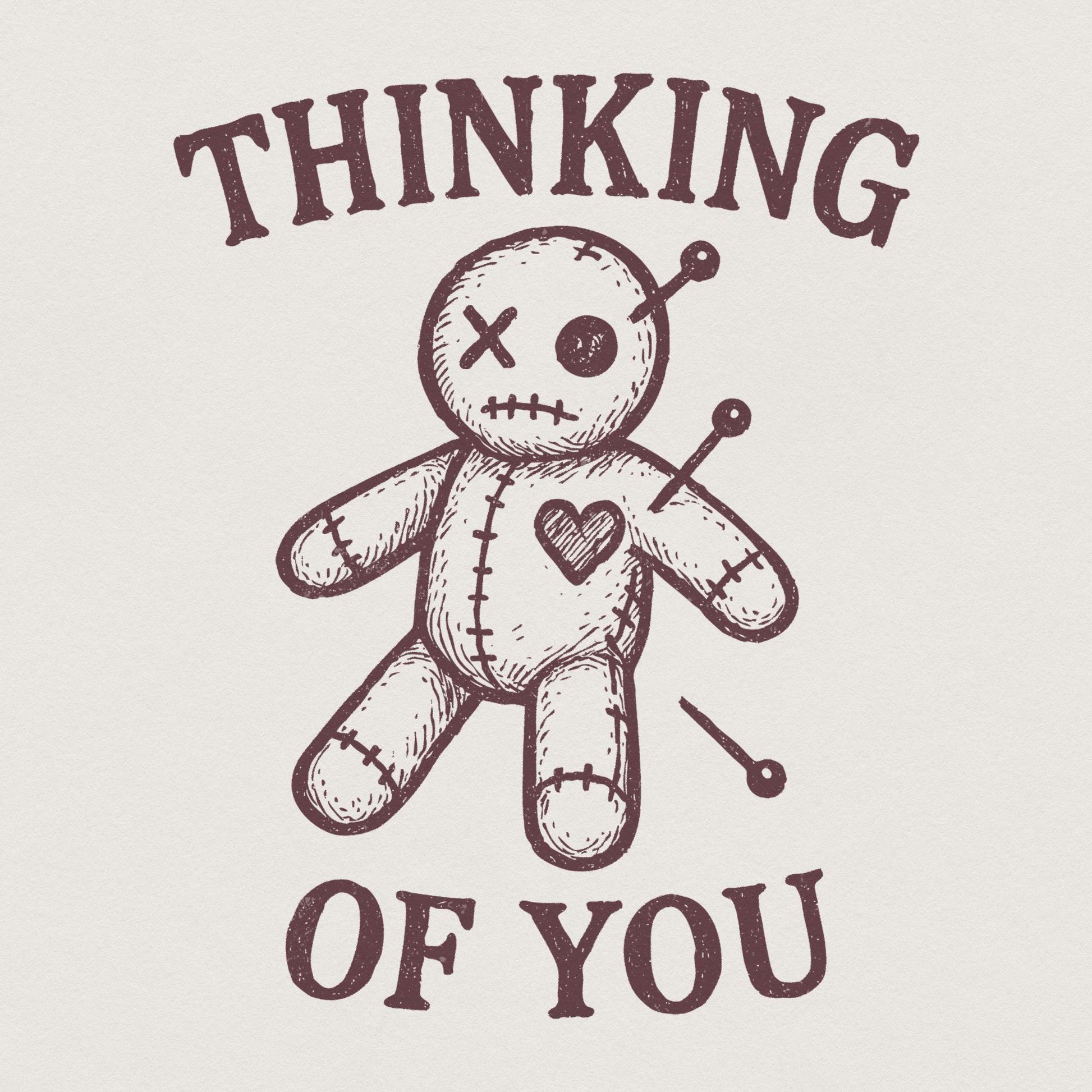 Thinking Of You PNG, Cute Voodoo Doll Design - 300 DPI Design for T-Shirt