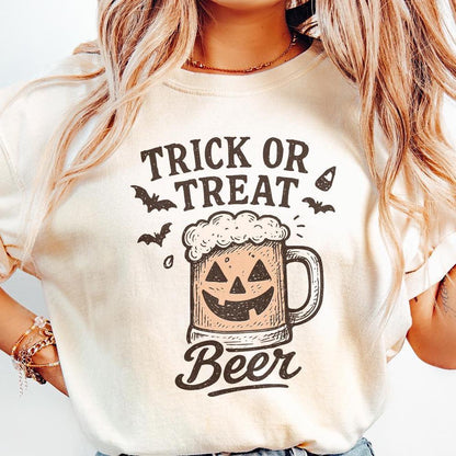 Trick Or Treat Beer PNG, Halloween Beer Mug Digital Download - 300 DPI