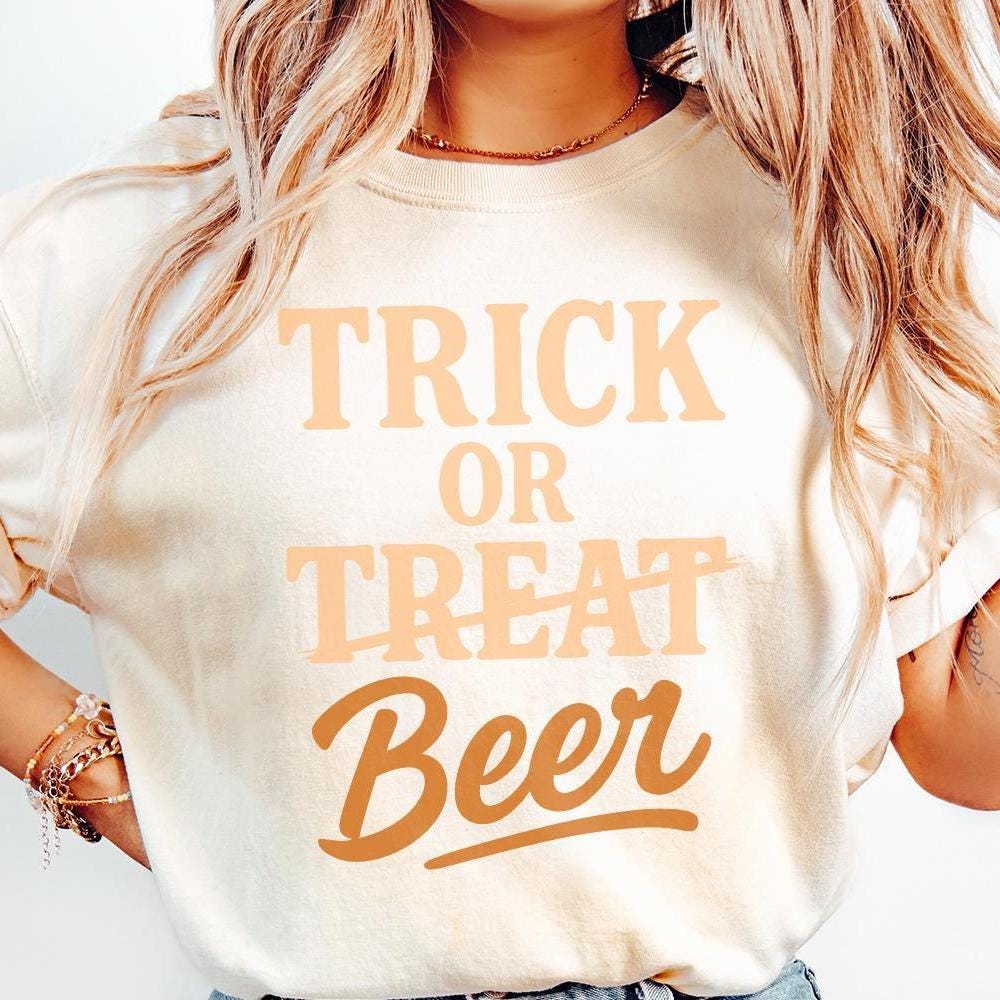Trick Or Beer PNG, Funny Halloween Shirt PNG - 300 DPI Design for T-Shirt