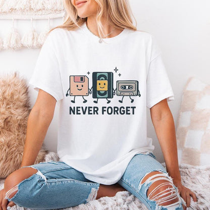 Never Forget PNG, Retro Technology Digital Download - 300 DPI Design for