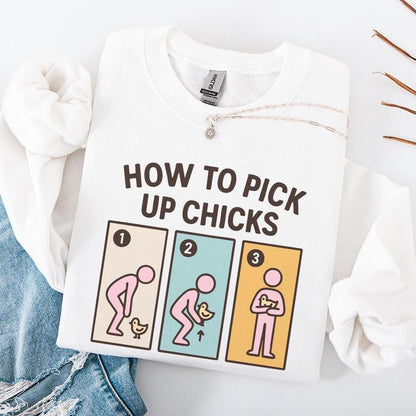 How To Pick Up Chicks PNG, Funny Chicken Lover Shirt - 300 DPI Design for