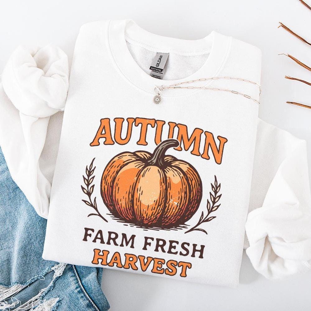 Autumn Farm Fresh Harvest PNG, Pumpkin Digital Download - 300 DPI Design
