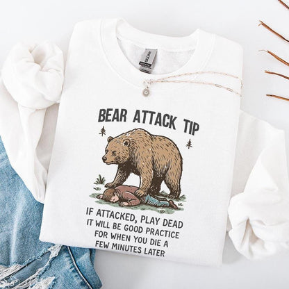 Bear Attack Tip PNG, Funny Bear Quote PNG - 300 DPI Design for T-Shirt