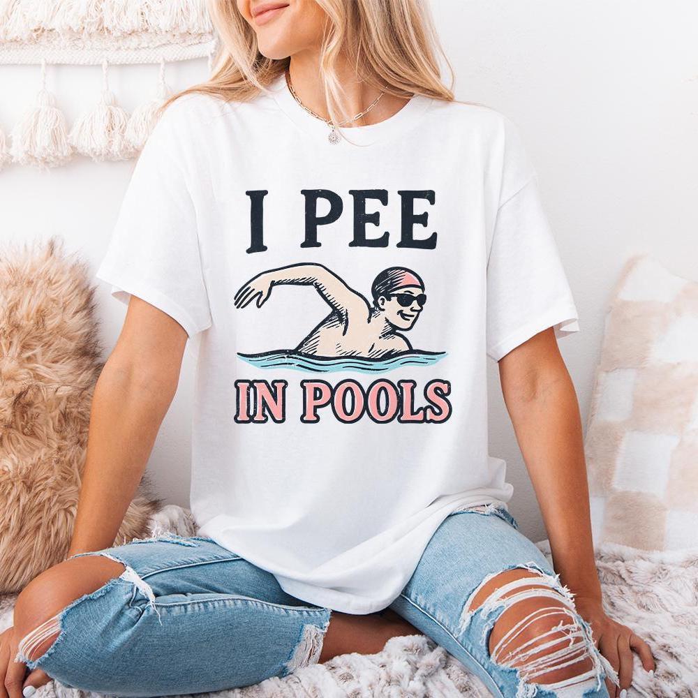 I Pee In Pools PNG Funny Swimmer Shirt Digital Download, Swimming Humor -