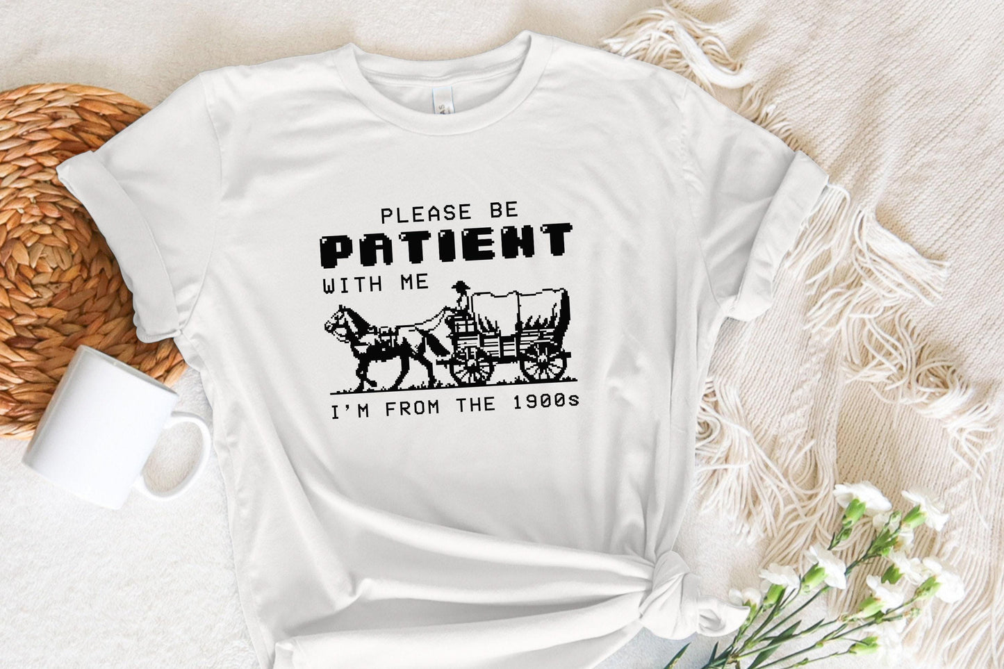 Please Be Patient with Me PNG, Im from the 1900s Retro Funny Quote Design
