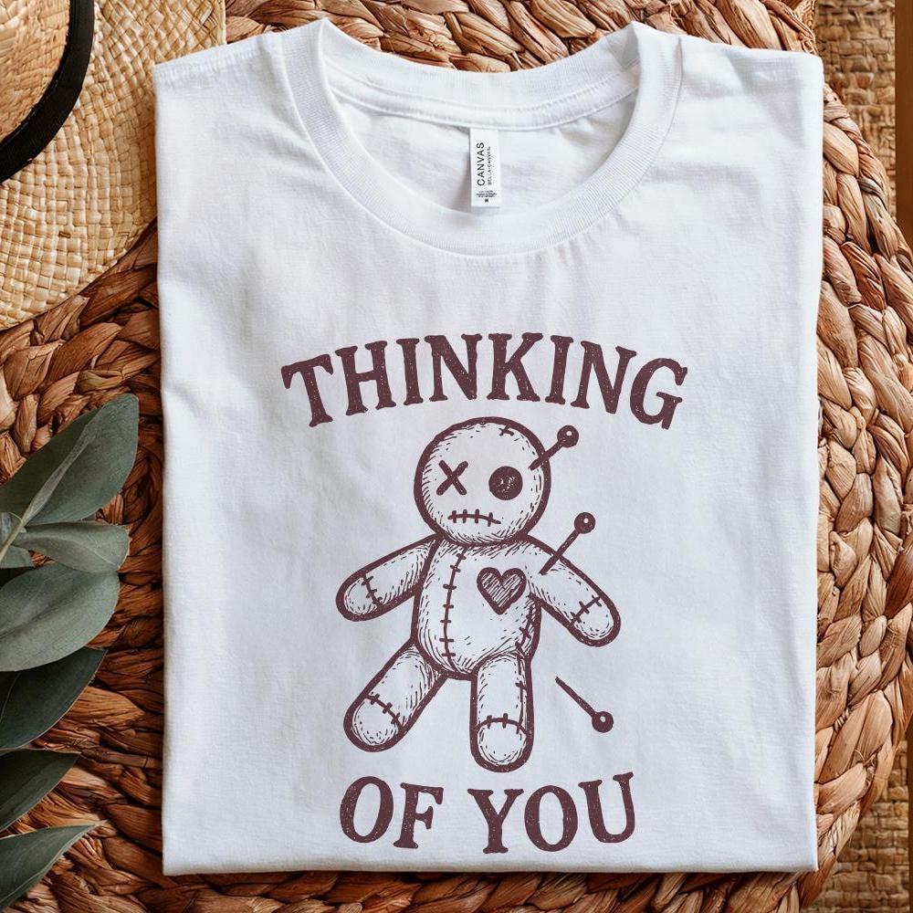 Thinking Of You PNG, Cute Voodoo Doll Design - 300 DPI Design for T-Shirt