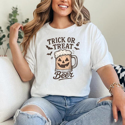 Trick Or Treat Beer PNG, Halloween Beer Mug Digital Download - 300 DPI