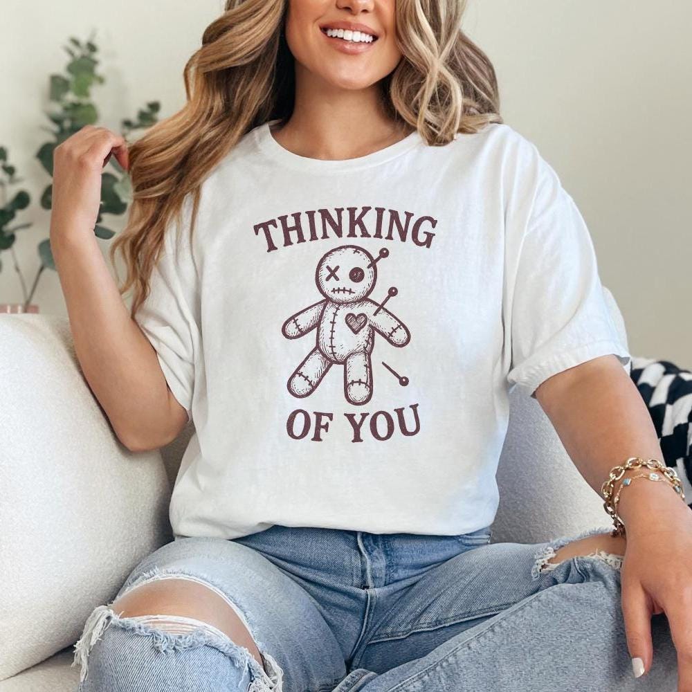 Thinking Of You PNG, Cute Voodoo Doll Design - 300 DPI Design for T-Shirt