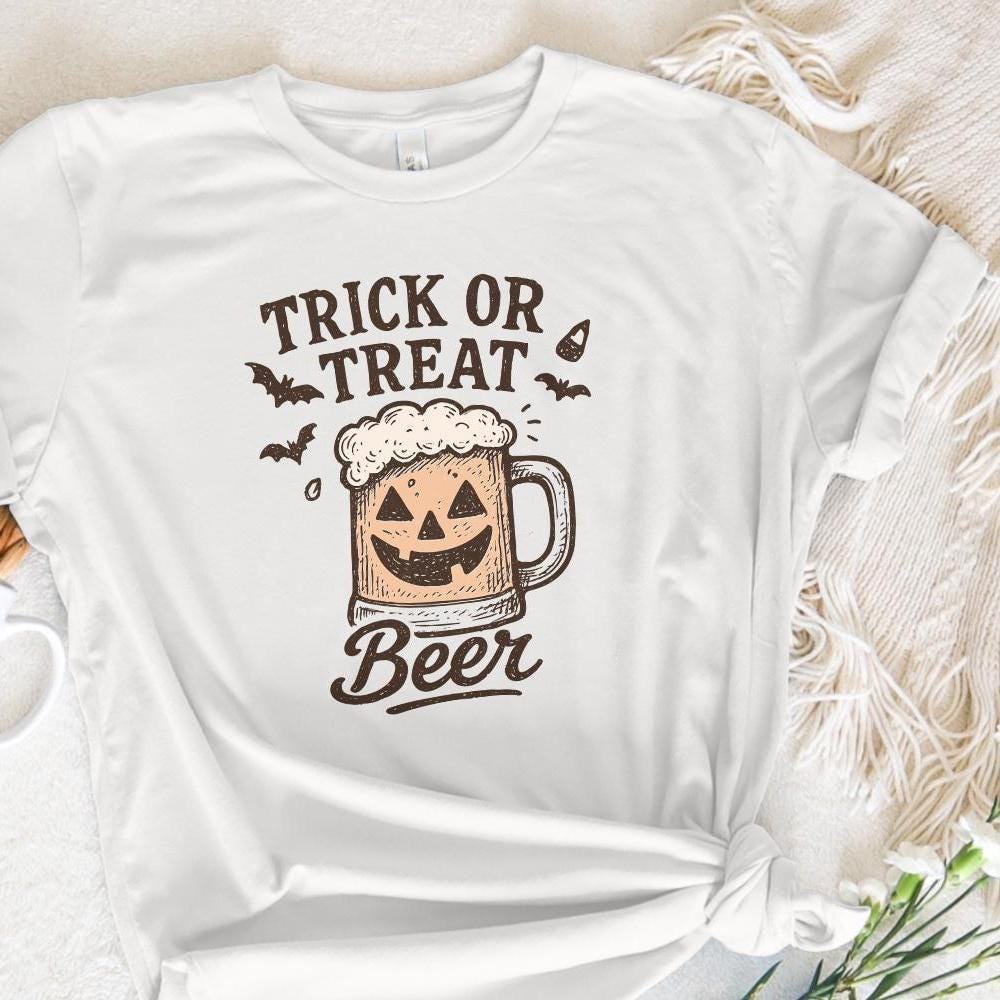 Trick Or Treat Beer PNG, Halloween Beer Mug Digital Download - 300 DPI