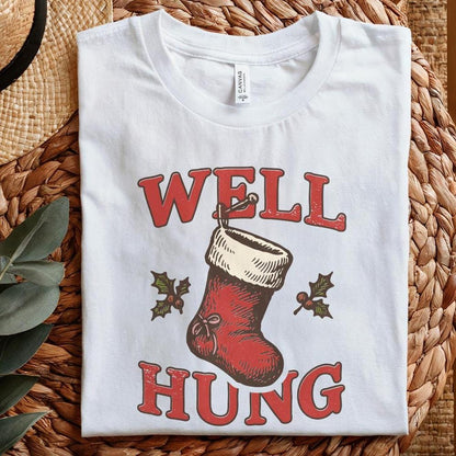 Well Hung Christmas Stocking PNG, Funny Holiday Digital Download - 300