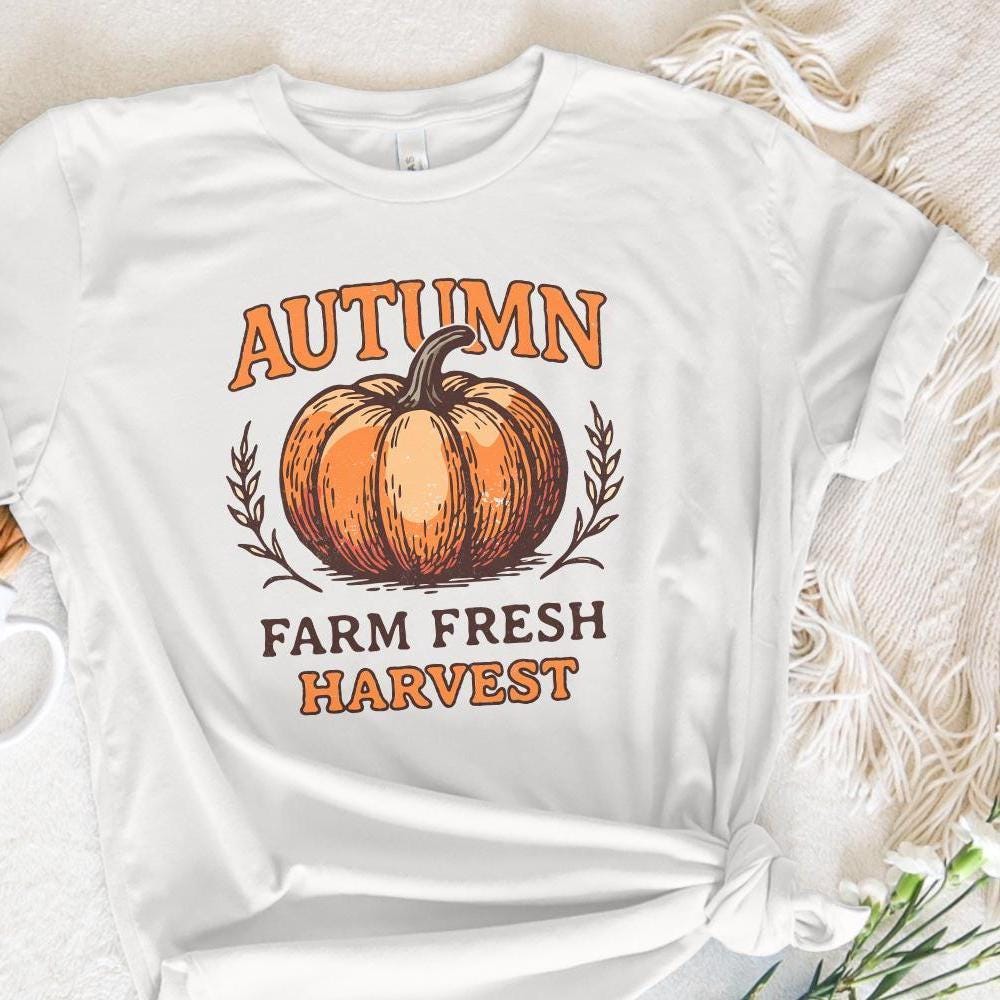 Autumn Farm Fresh Harvest PNG, Pumpkin Digital Download - 300 DPI Design