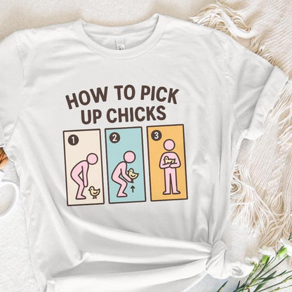 How To Pick Up Chicks PNG, Funny Chicken Lover Shirt - 300 DPI Design for