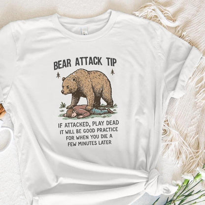 Bear Attack Tip PNG, Funny Bear Quote PNG - 300 DPI Design for T-Shirt