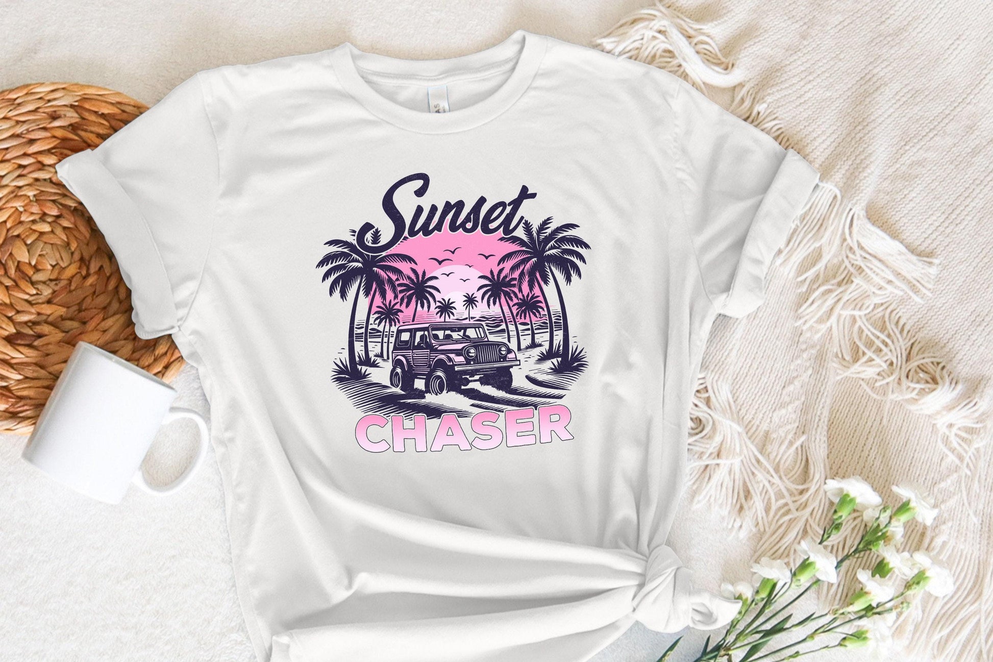 Sunset Chaser PNG, Summer Vibes - 300 DPI Design for T-Shirt