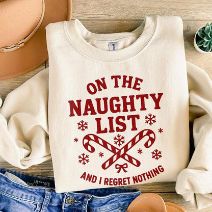 On The Naughty List PNG, Funny Christmas Shirt PNG - 300 DPI Design for