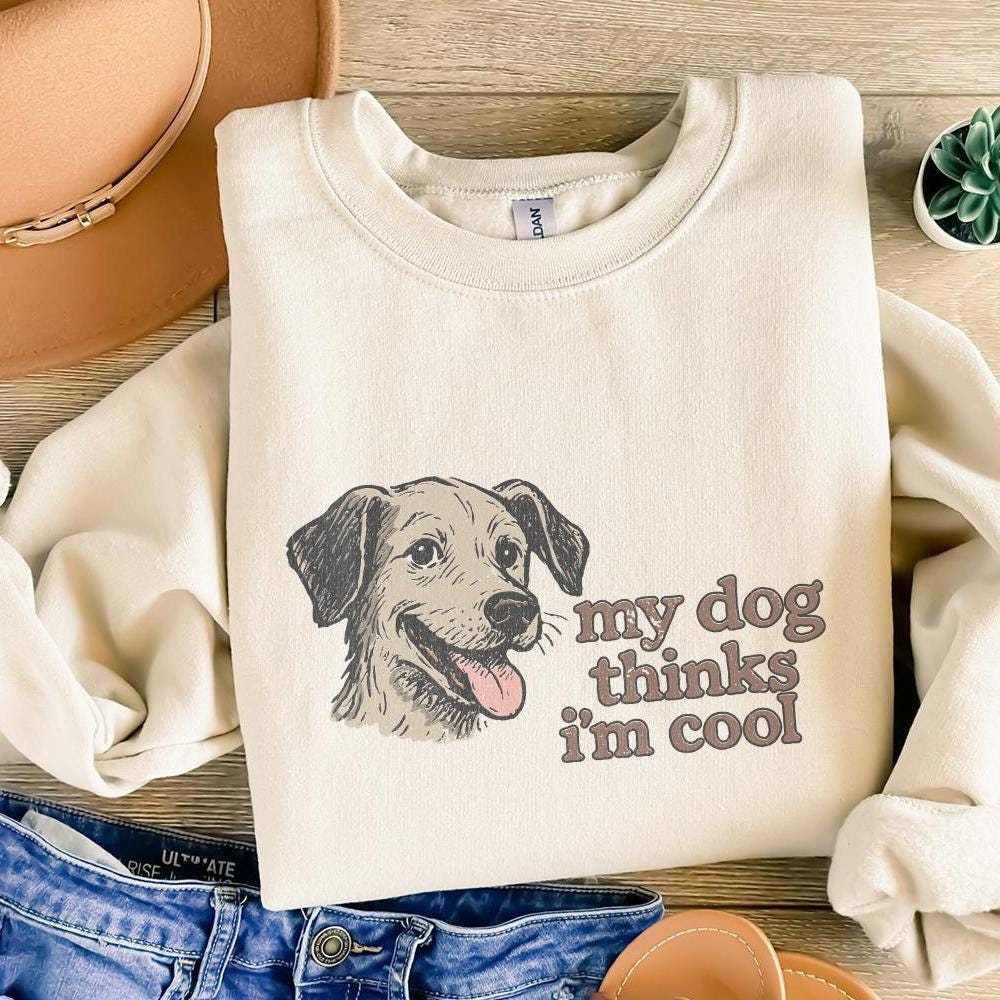 My Dog Thinks I'm Cool PNG, Retro Dog Lover Shirt - 300 DPI Design for