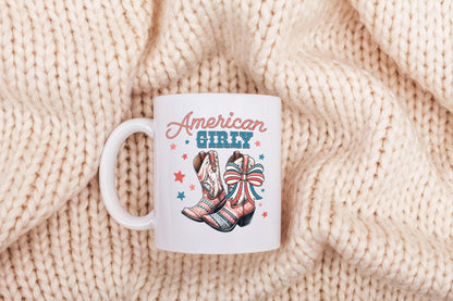 American Girly PNG, 4th of July Coquette - 300 DPI Design for T-Shirt