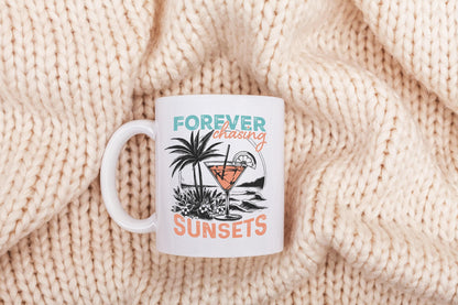 Forever Chasing Sunsets SVG & PNG, Retro Summer Beach Designs - 300 DPI