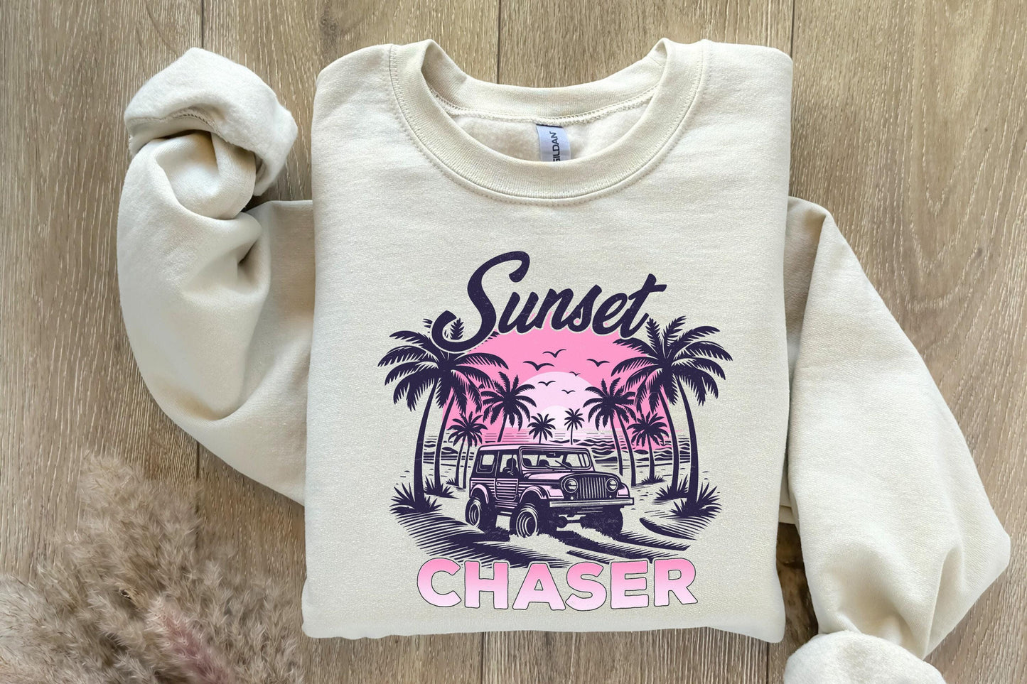 Sunset Chaser PNG, Summer Vibes - 300 DPI Design for T-Shirt