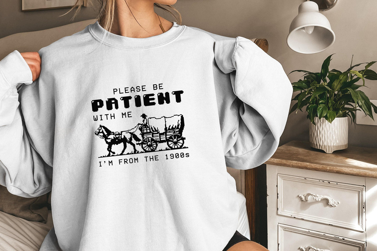 Please Be Patient with Me PNG, Im from the 1900s Retro Funny Quote Design