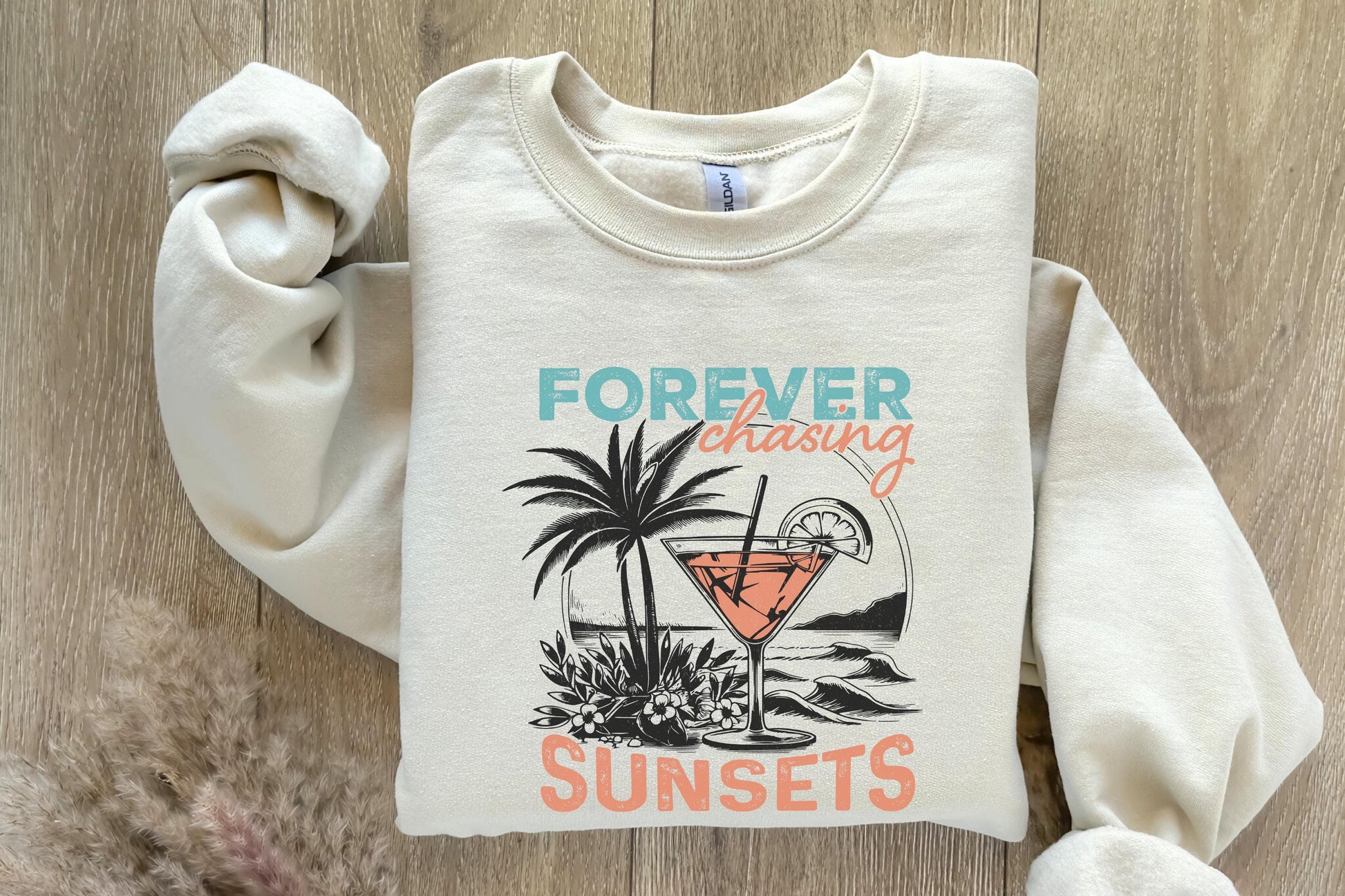Forever Chasing Sunsets SVG & PNG, Retro Summer Beach Designs - 300 DPI