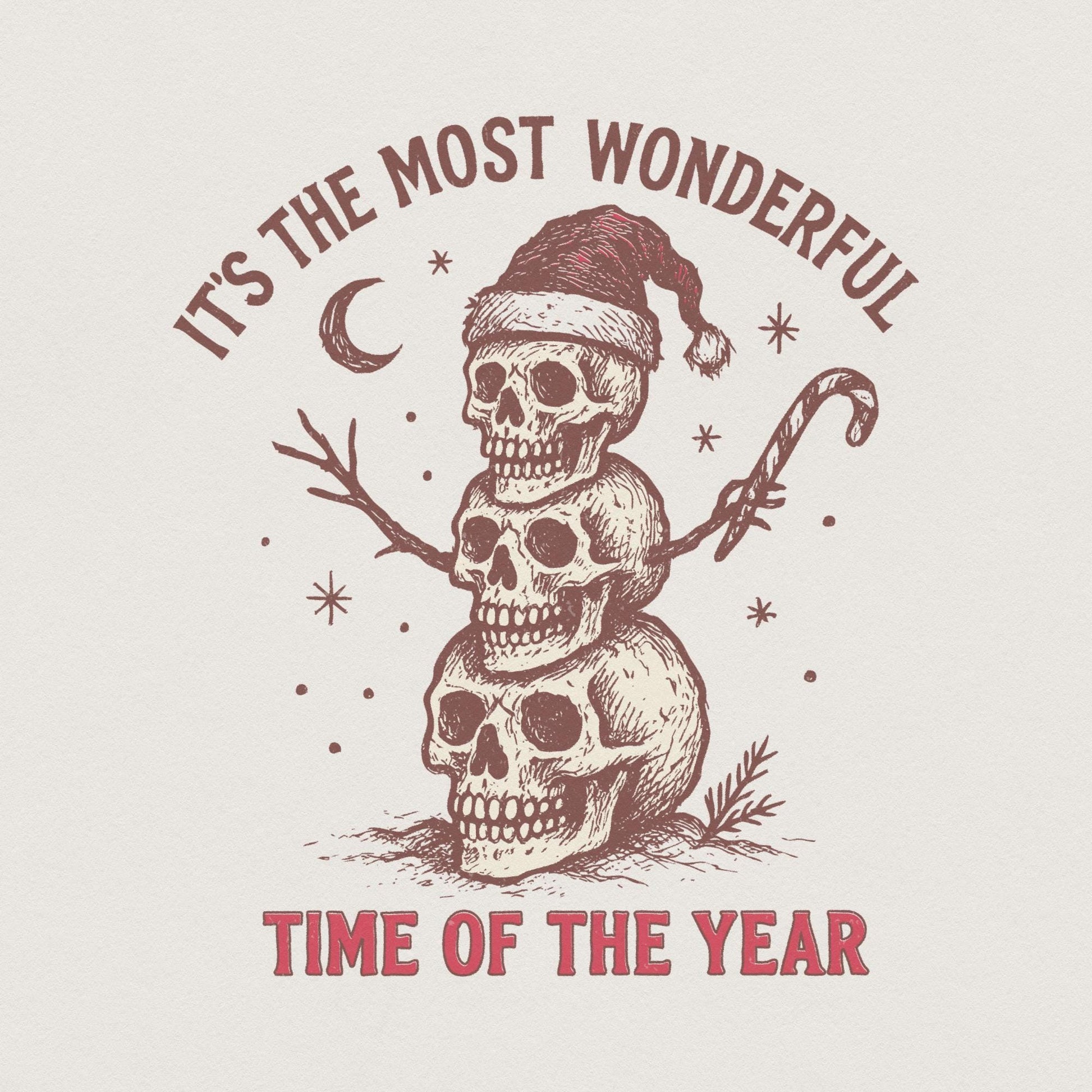 It’s The Most Wonderful Time Of The Year PNG, Skull Christmas Shirt - 300