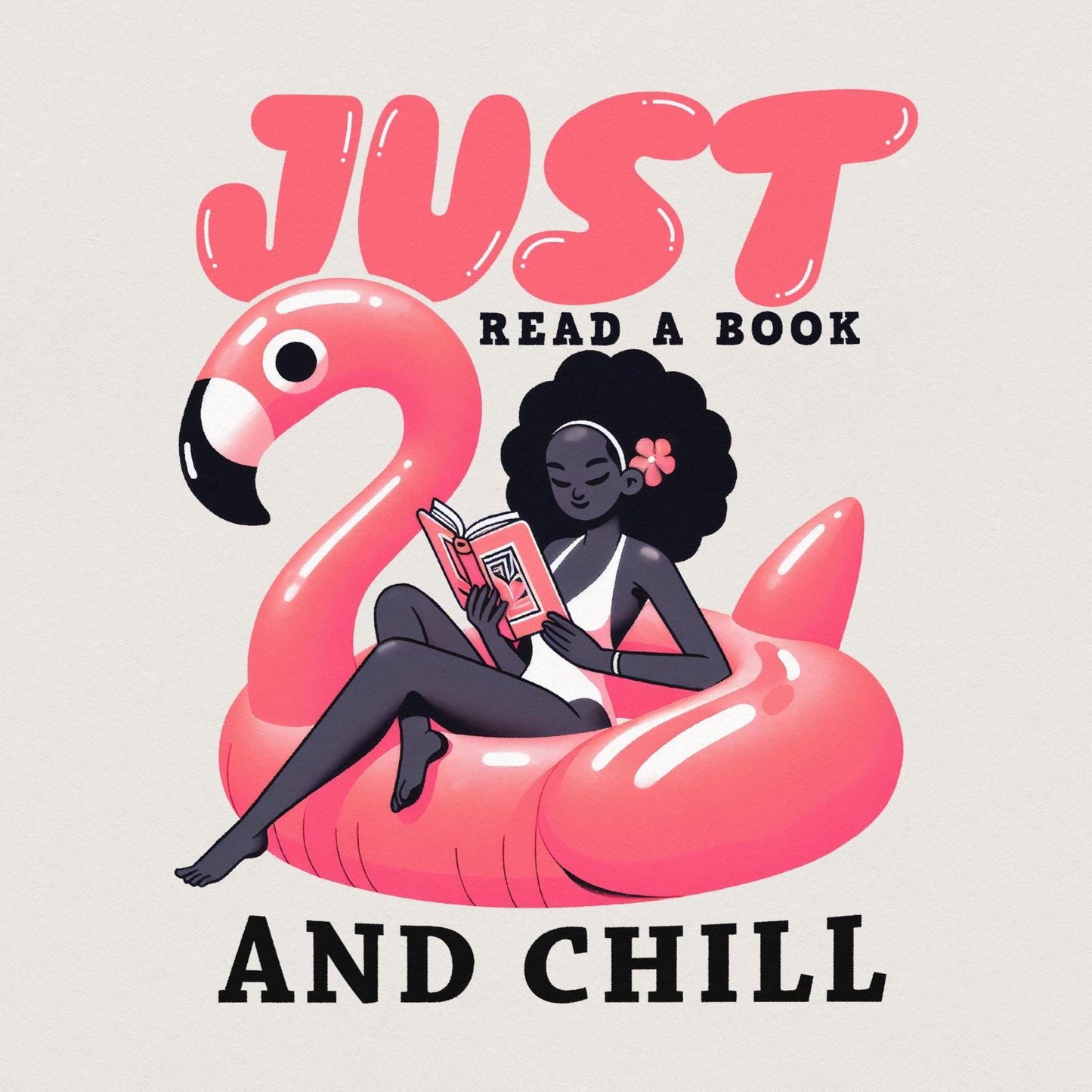 Just Read A Book And Chill PNG, Trendy Bookish Retro Art - 300 DPI Design