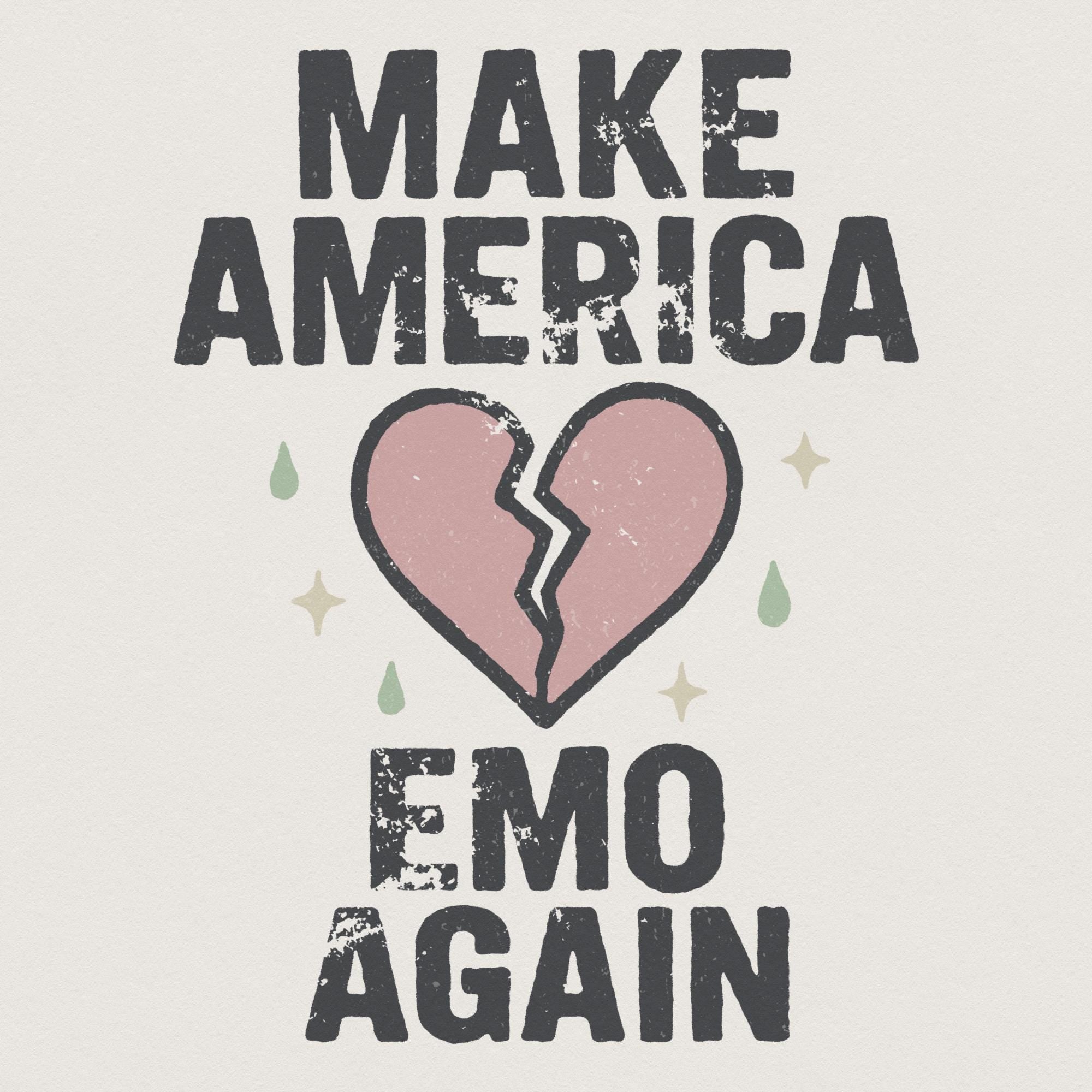 Make America Emo Again PNG, Broken Heart Digital Download