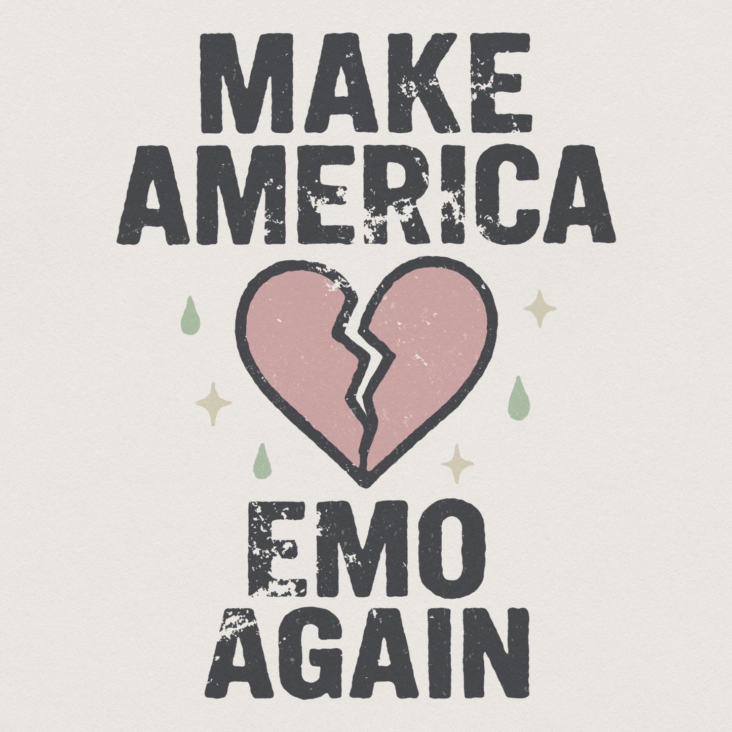 Make America Emo Again PNG, Broken Heart Digital Download - 300 DPI