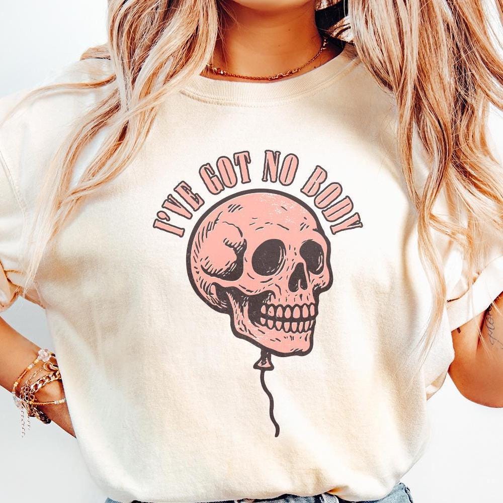 I've Got No Body PNG, Skull Balloon Design - 300 DPI Design for T-Shirt