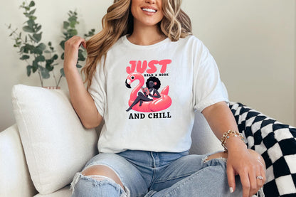 Just Read A Book And Chill PNG, Trendy Bookish Retro Art - 300 DPI Design
