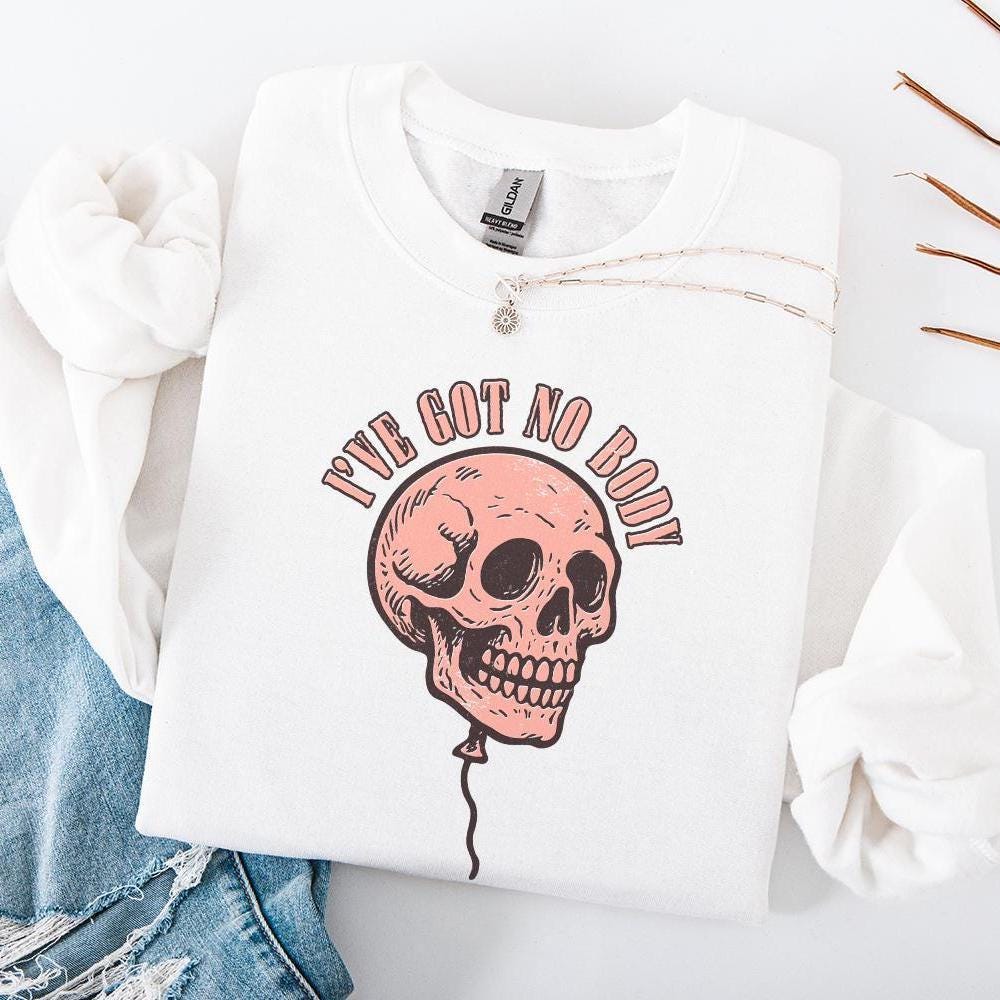I've Got No Body PNG, Skull Balloon Design - 300 DPI Design for T-Shirt