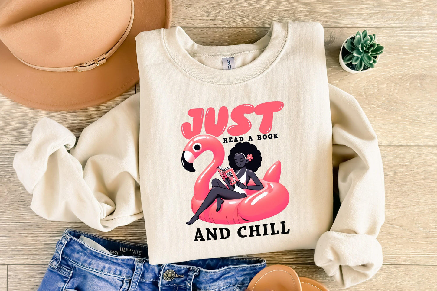 Just Read A Book And Chill PNG, Trendy Bookish Retro Art - 300 DPI Design