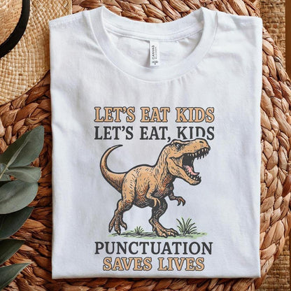 Let's Eat Kids PNG, Funny Dinosaur Digital Download - 300 DPI Design for