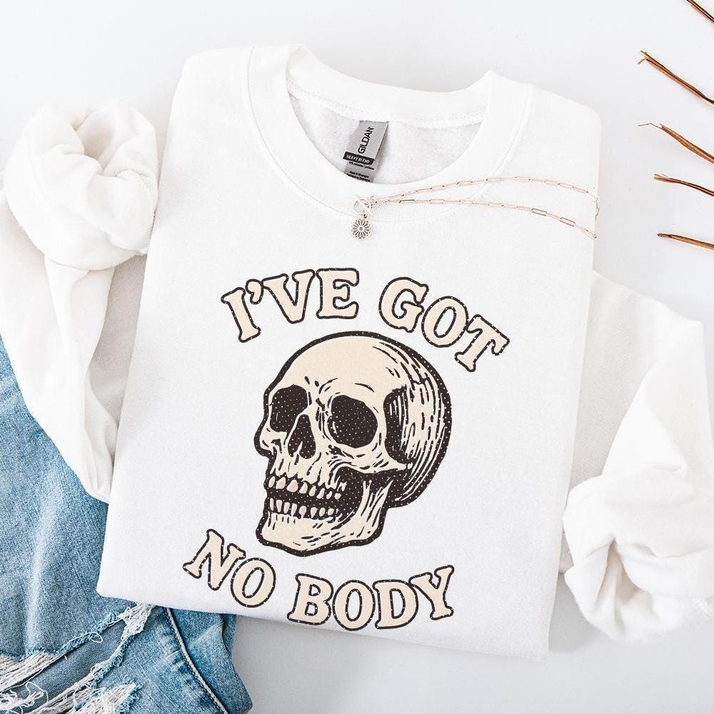 I've Got No Body PNG, Skeleton Skull Art - 300 DPI Design for T-Shirt