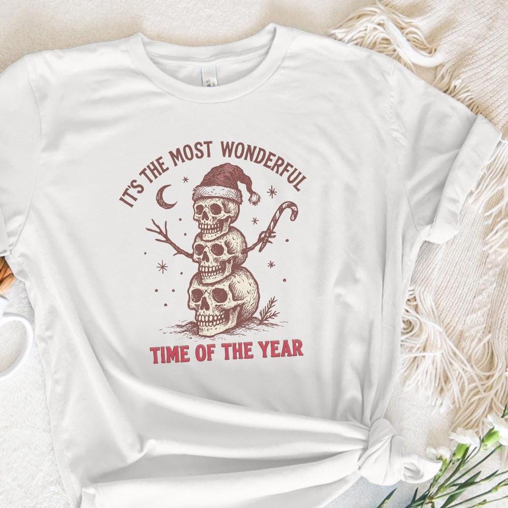 It’s The Most Wonderful Time Of The Year PNG, Skull Christmas Shirt - 300