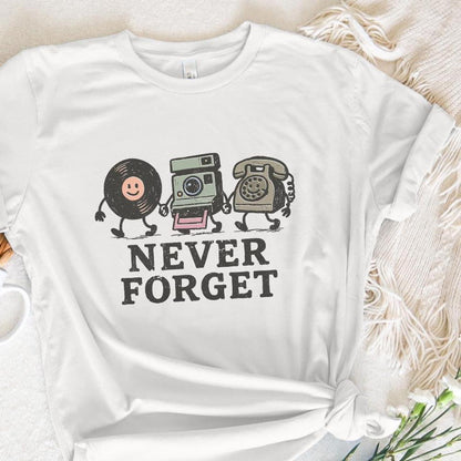 Never Forget PNG, Retro Vinyl Camera Phone Printable - 300 DPI Design for
