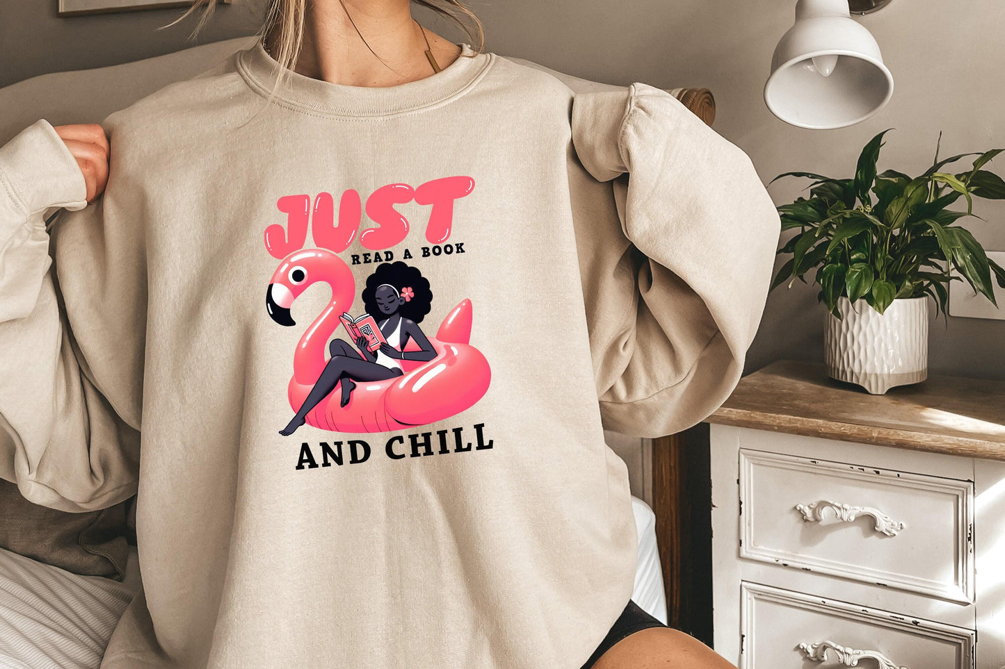 Just Read A Book And Chill PNG, Trendy Bookish Retro Art - 300 DPI Design
