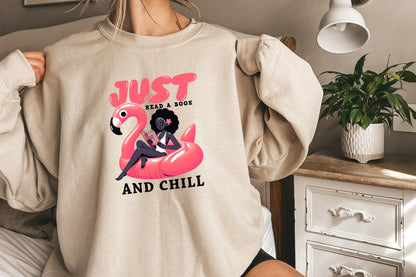 Just Read A Book And Chill PNG, Trendy Bookish Retro Art - 300 DPI Design