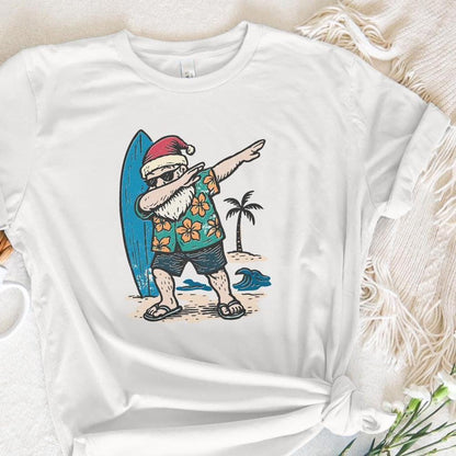 Santa Claus Dabbing PNG, Surfing Christmas Shirt PNG - 300 DPI Design for