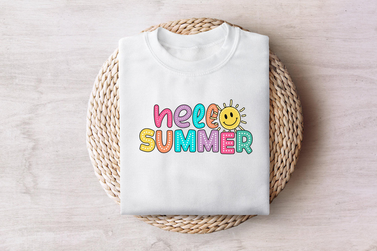 Hello Summer PNG, Dalmatian Dots Retro Vibes - 300 DPI Design for T-Shirt