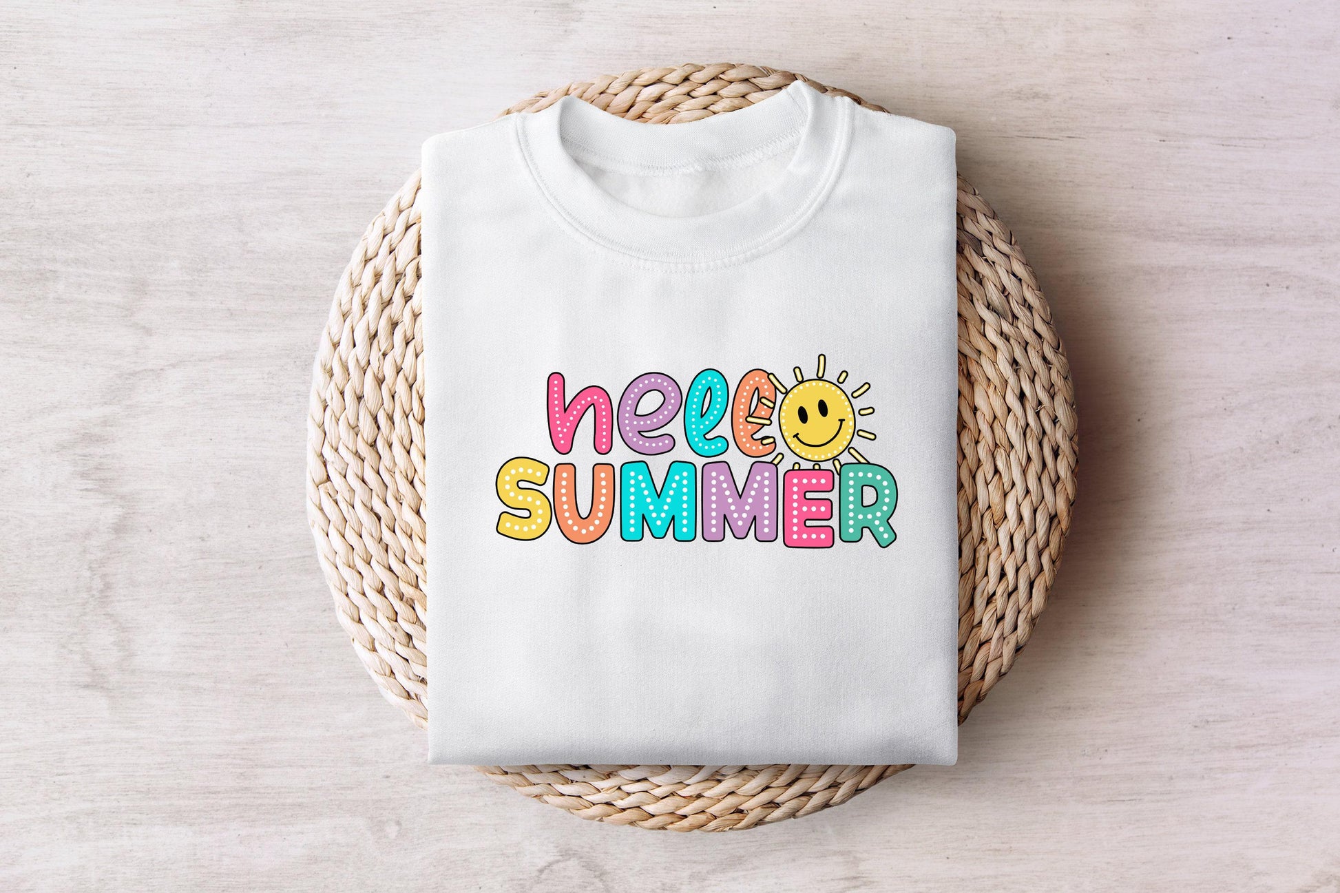 Hello Summer PNG, Dalmatian Dots Retro Vibes - 300 DPI Design for T-Shirt