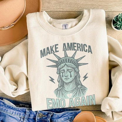 Make America Emo Again PNG, Sad Statue of Liberty Design - 300 DPI Design