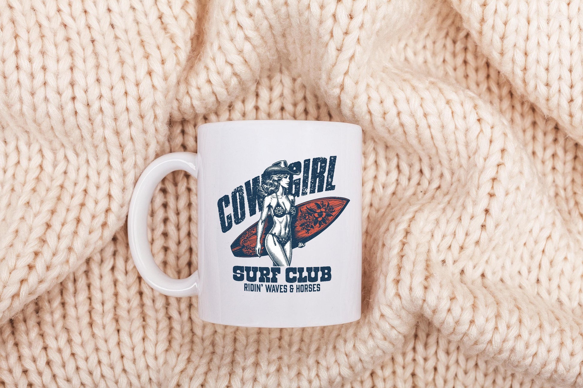 Cowgirl Surf Club PNG, Coastal Western Shirt Design - 300 DPI Design for