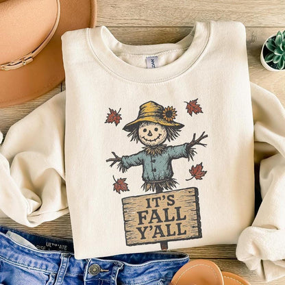 It’s Fall Y’all PNG, Scarecrow Autumn Shirt - 300 DPI Design for T-Shirt
