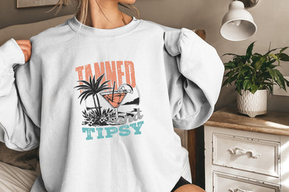 Tanned and Tipsy PNG, Summer PNG - 300 DPI Design for T-Shirt
